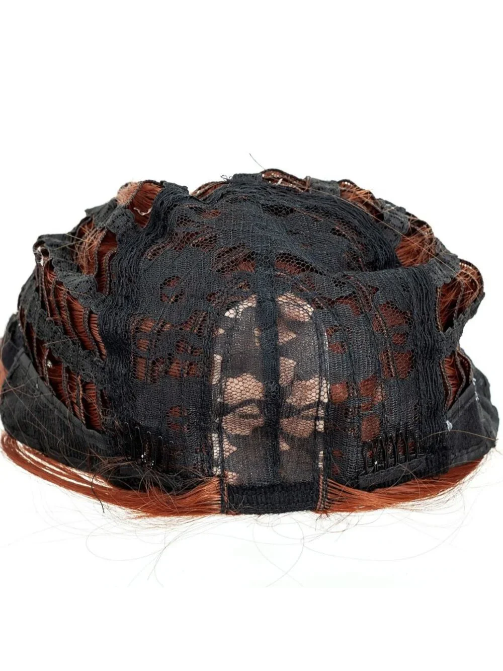 Women's 14 Inch Dark Copper Red Wig Short Straight Middle Part Synthetic Heat